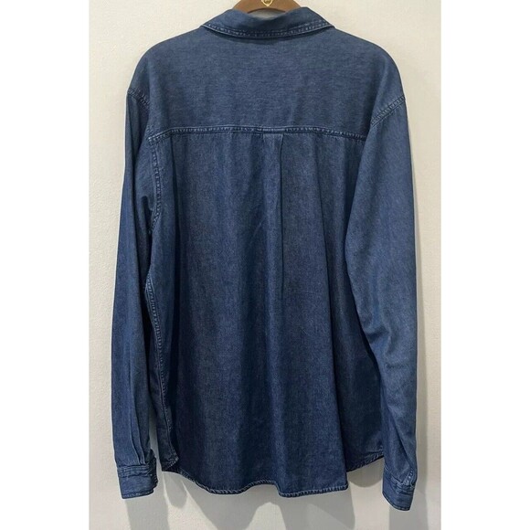 Vintage Cat Lady Shirt Women’s XL Tall Embroidered Denim Cabin Creek Button 90s - Picture 2 of 8